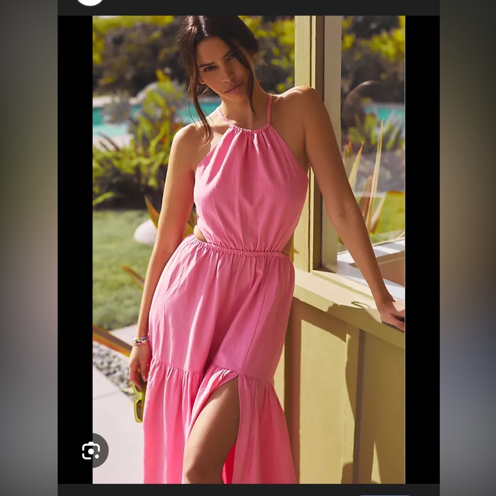 NWT- L*Space- Jade Dress- Pink- Sz Large- Maxi/Open Back